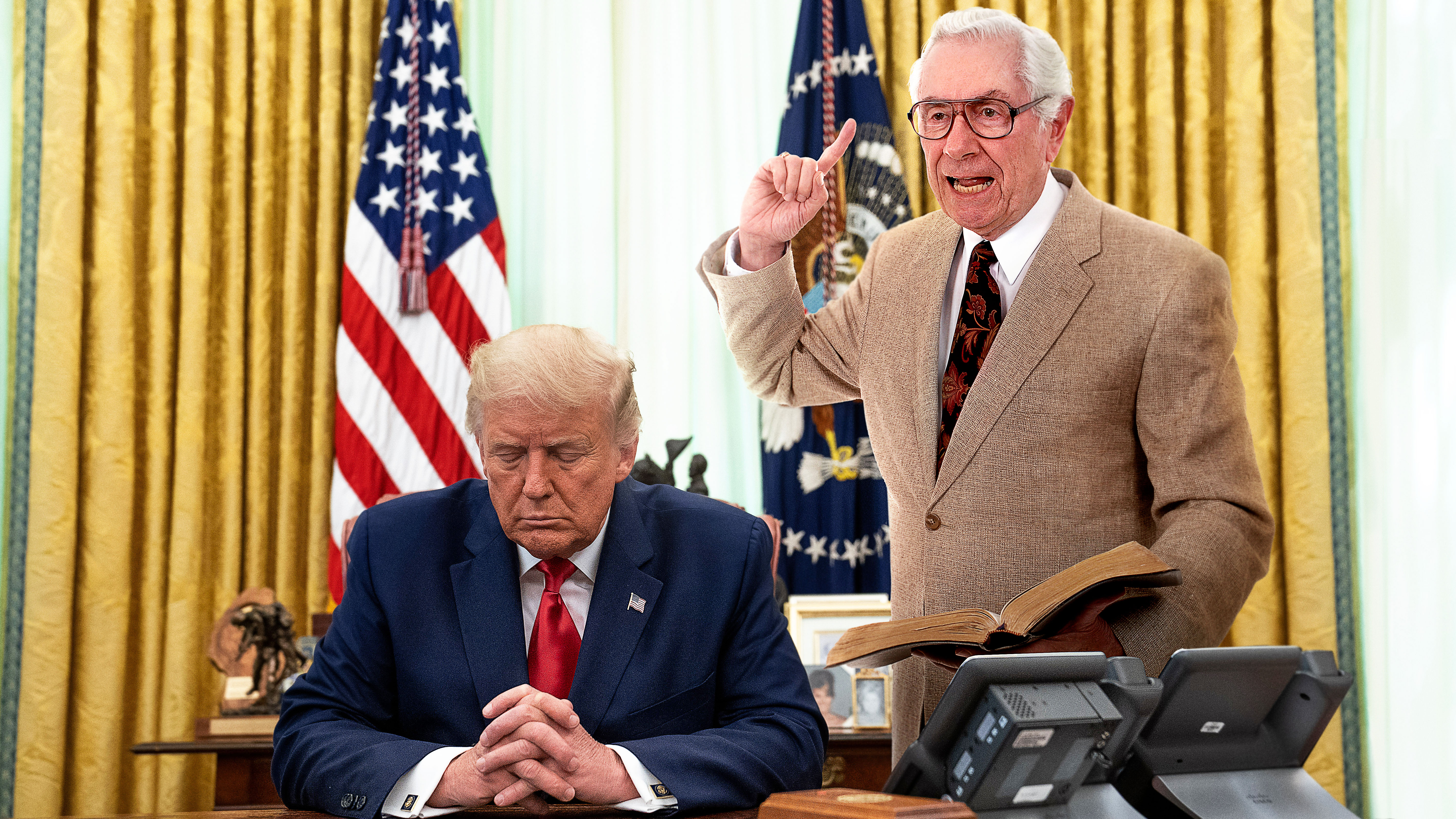 Nobody In White House Sure Who Guy Praying Over Trump Is