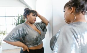 Woman Taking Steps to Curb Negative Self-Talk or Some Stupid Shit Like That
