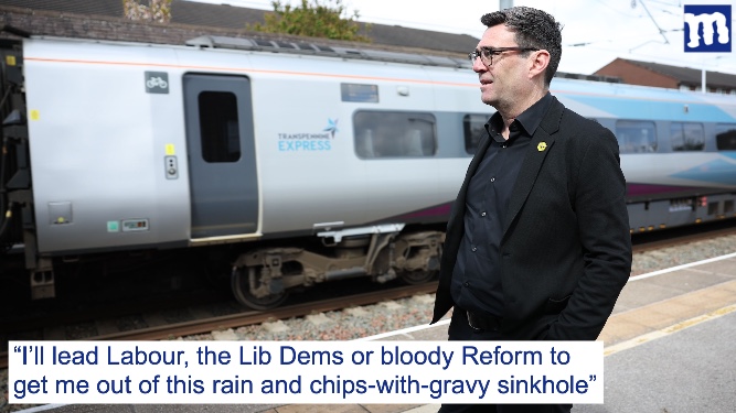 Burnham up for anything that gets him out of Manchester